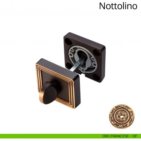 Nottolino per porta 114 Linea Calì con rosetta quadrata oro francese