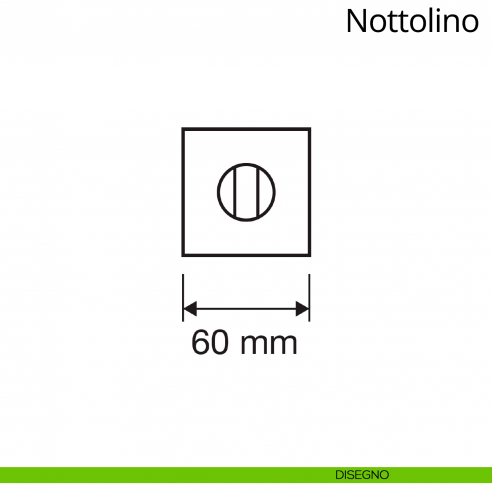 Nottolino per porta 114 Linea Calì con rosetta quadrata disegno