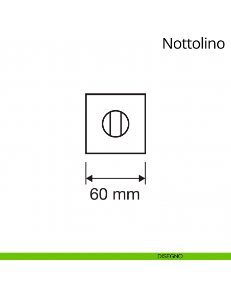 Nottolino per porta 114 Linea Calì con rosetta quadrata disegno