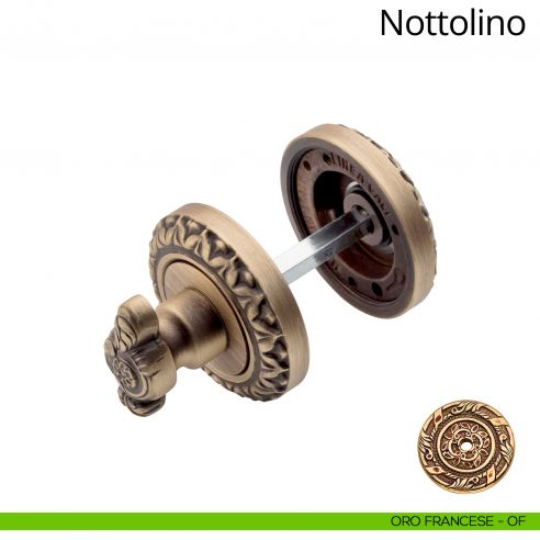Nottolino per porta 115 Linea Calì con rosetta tonda oro francese