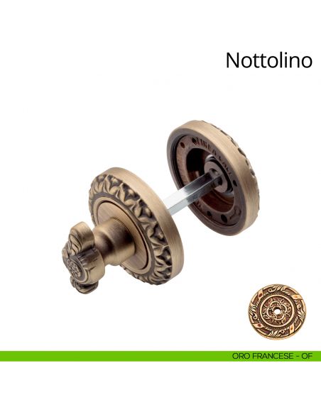 Nottolino per porta 115 Linea Calì con rosetta tonda oro francese