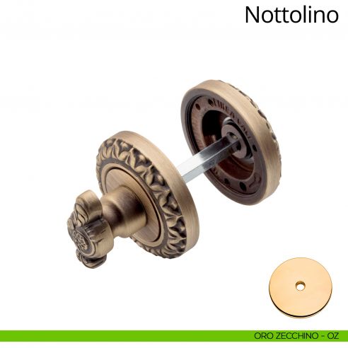 Nottolino per porta 115 Linea Calì con rosetta tonda oro zecchino