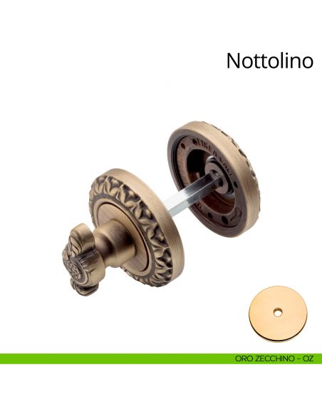 Nottolino per porta 115 Linea Calì con rosetta tonda oro zecchino