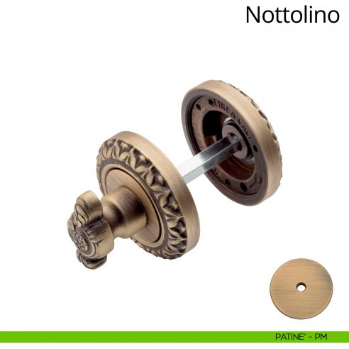 Nottolino per porta 115 Linea Calì con rosetta tonda patinè