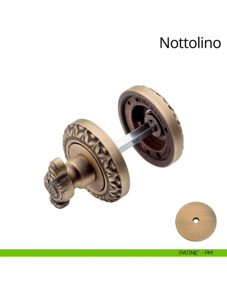 Nottolino per porta 115 Linea Calì con rosetta tonda patinè
