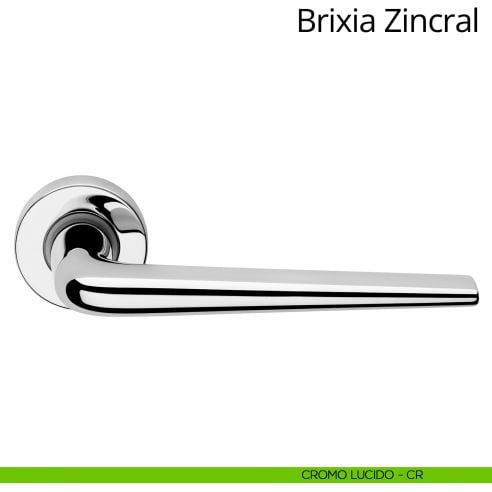 Maniglia per porta interna Brixia Zincral Linea Calì rosetta tonda cromo lucido