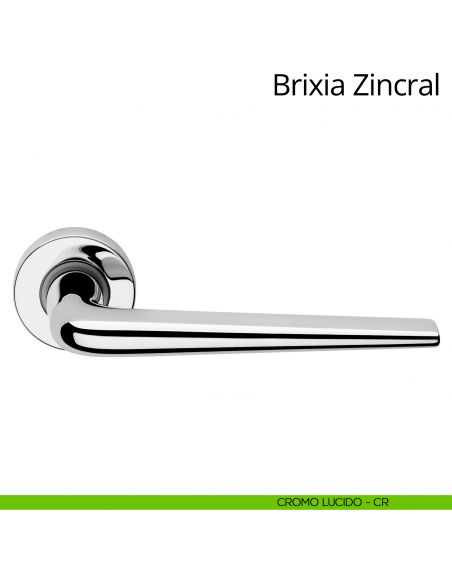 Maniglia per porta interna Brixia Zincral Linea Calì rosetta tonda cromo lucido