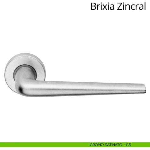 Maniglia per porta interna Brixia Zincral Linea Calì rosetta tonda cromo satinato