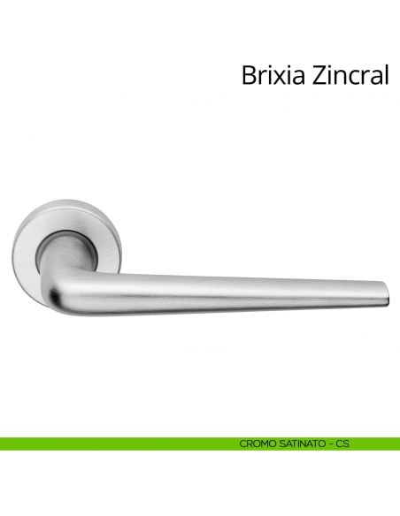 Maniglia per porta interna Brixia Zincral Linea Calì rosetta tonda cromo satinato
