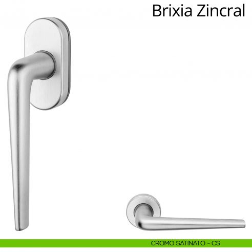 Maniglia per finestra martellina DK Brixia Zincral Linea Calì cromo satinato
