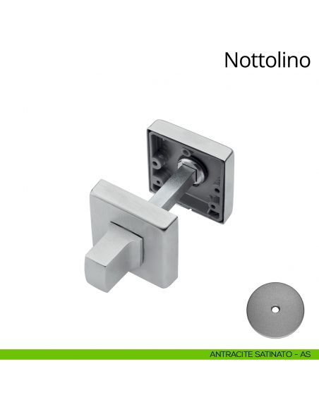 Nottolino per porta 014 Linea Calì con rosetta quadrata antracite satinato