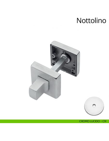 Nottolino per porta 014 Linea Calì con rosetta quadrata cromo lucido