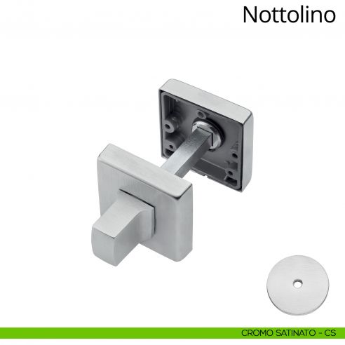 Nottolino per porta 014 Linea Calì con rosetta quadrata cromo satinato