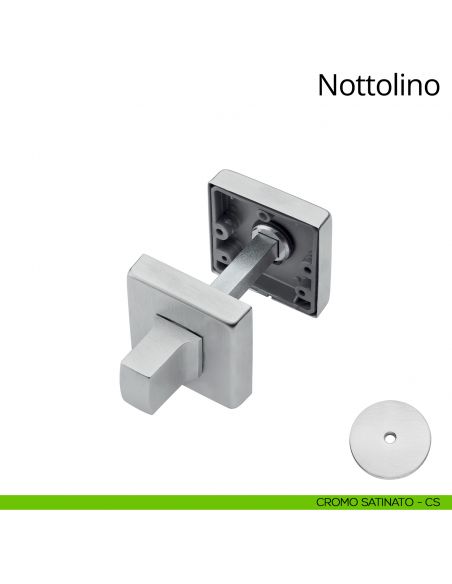 Nottolino per porta 014 Linea Calì con rosetta quadrata cromo satinato