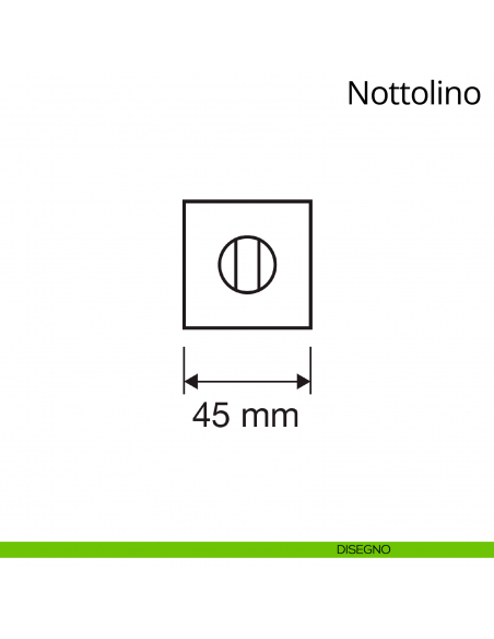Nottolino per porta 014 Linea Calì con rosetta quadrata disegno
