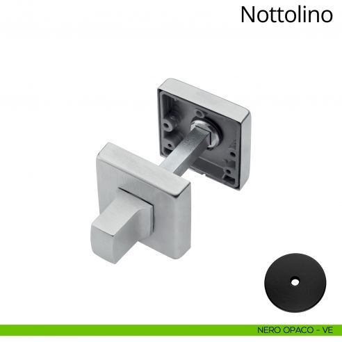 Nottolino per porta 014 Linea Calì con rosetta quadrata nero opaco
