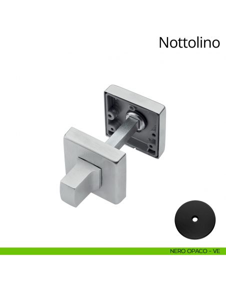 Nottolino per porta 014 Linea Calì con rosetta quadrata nero opaco
