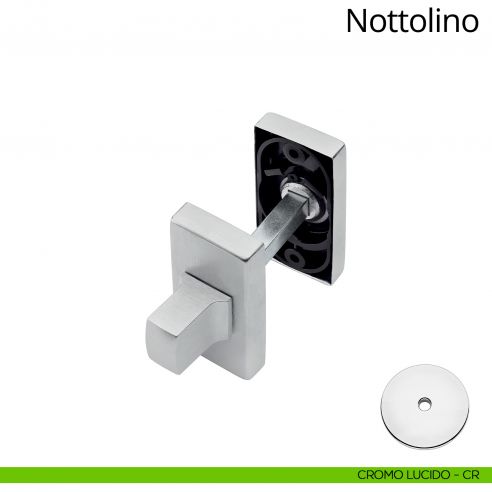 Nottolino per porta 021 Linea Calì con rosetta rettangolare cromo lucido