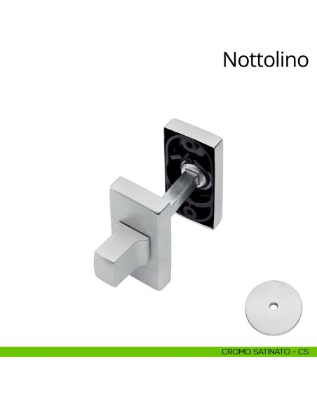 Nottolino per porta 021 Linea Calì con rosetta rettangolare cromo satinato