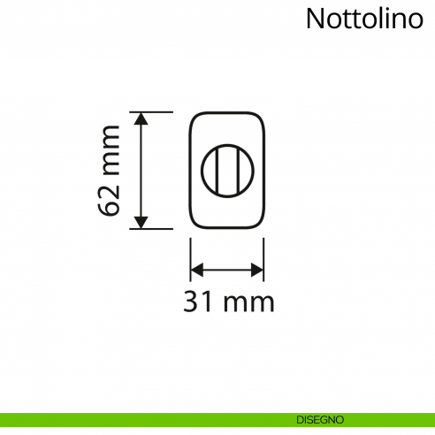 Nottolino per porta 021 Linea Calì con rosetta rettangolare disegno