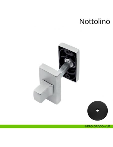 Nottolino per porta 021 Linea Calì con rosetta rettangolare nero opaco