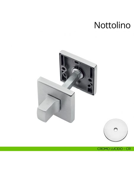 Nottolino per porta 088 Linea Calì con rosetta quadrata zama cromo lucido
