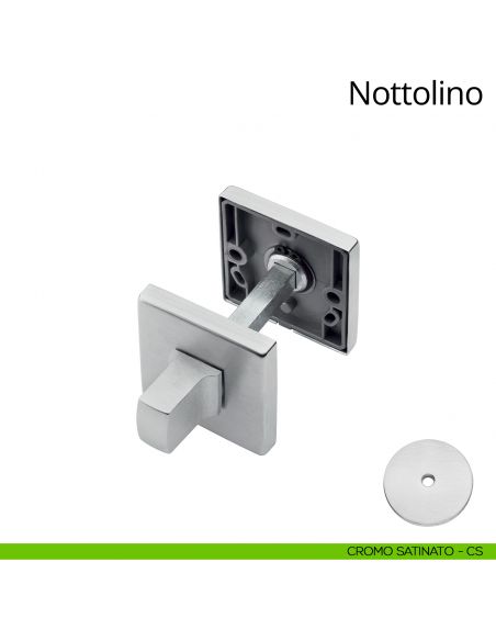 Nottolino per porta 088 Linea Calì con rosetta quadrata zama cromo satinato
