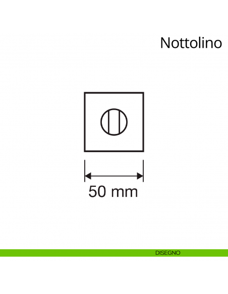 Nottolino per porta 088 Linea Calì con rosetta quadrata zama disegno