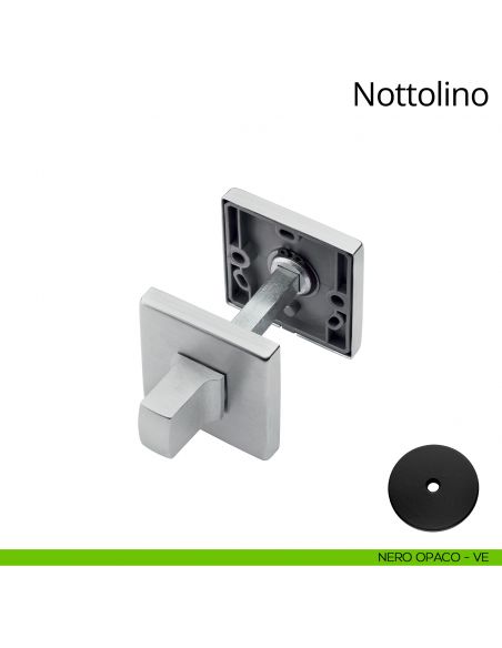 Nottolino per porta 088 Linea Calì con rosetta quadrata zama nero opaco