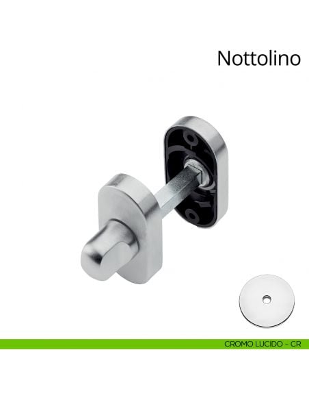 Nottolino per porta 096 Linea Calì con rosetta ovale zama cromo lucido