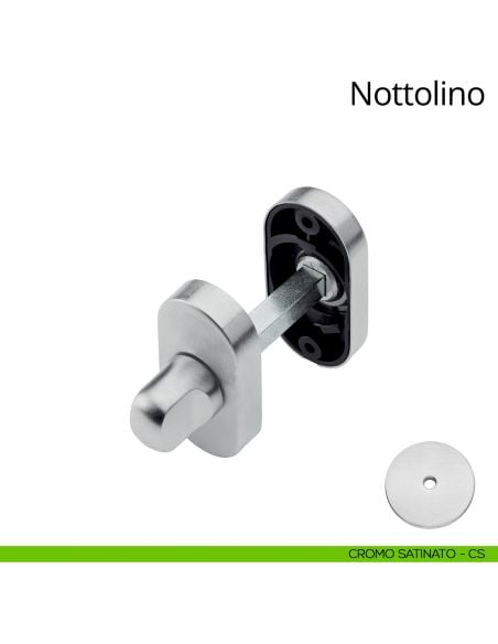 Nottolino per porta 096 Linea Calì con rosetta ovale zama cromo satinato