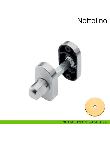 Nottolino per porta 096 Linea Calì con rosetta ovale zama ottone lucido verniciato