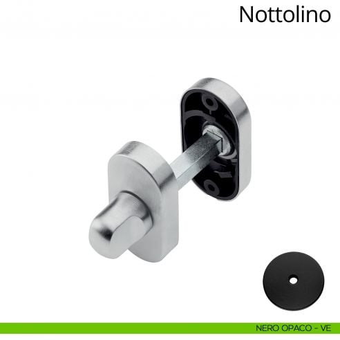 Nottolino per porta 096 Linea Calì con rosetta ovale zama nero opaco