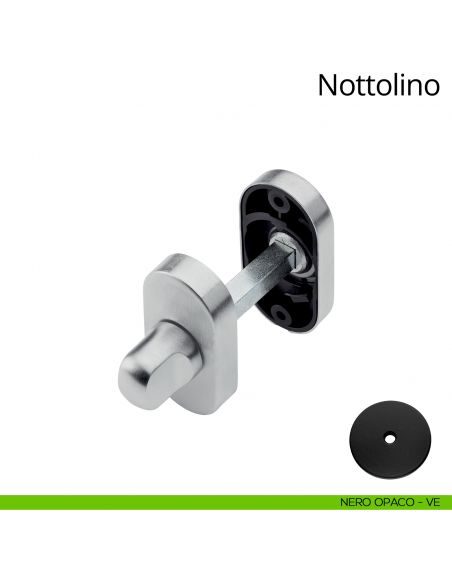 Nottolino per porta 096 Linea Calì con rosetta ovale zama nero opaco