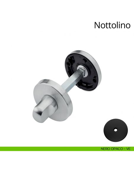 Nottolino per porta 101 Linea Calì con rosetta tonda 45 mm zama nero opaco