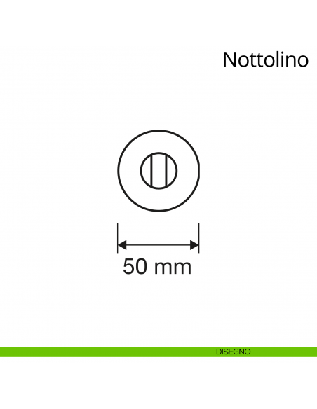 Nottolino per porta 101 Linea Calì con rosetta tonda 50 mm zama disegno