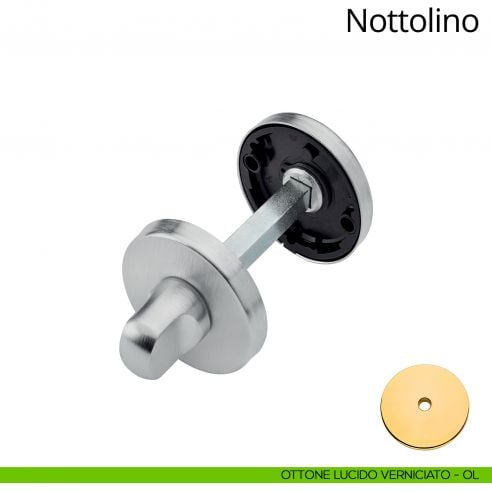 Nottolino per porta 101 Linea Calì con rosetta tonda 50 mm zama ottone lucido verniciato