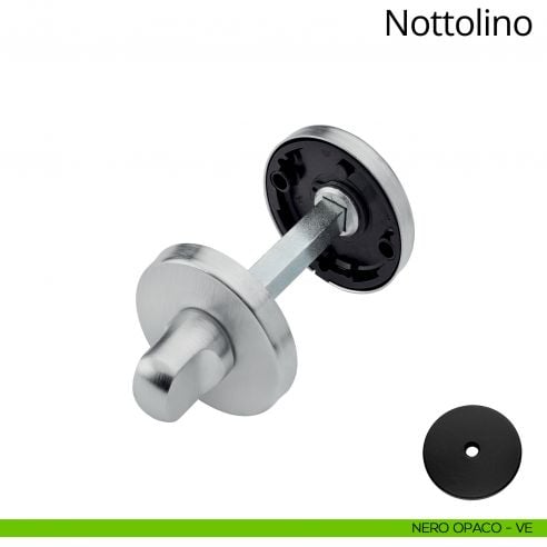 Nottolino per porta 101 Linea Calì con rosetta tonda 50 mm zama nero opaco
