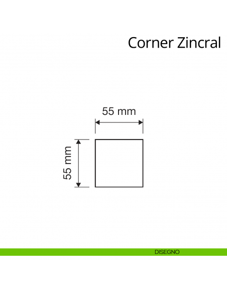 Pomolo quadrato per porta fisso Corner Zincral Linea Calì disegno