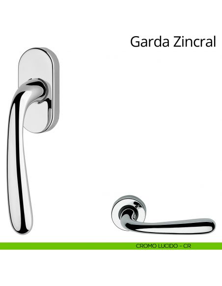 Maniglia per finestra martellina DK Garda Zincral Linea Calì cromo lucido
