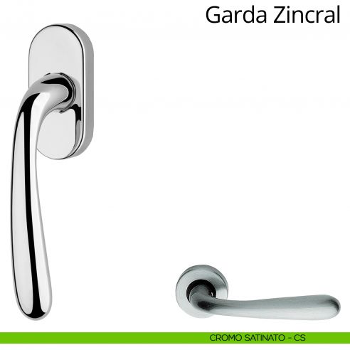 Maniglia per finestra martellina DK Garda Zincral Linea Calì cromo satinato