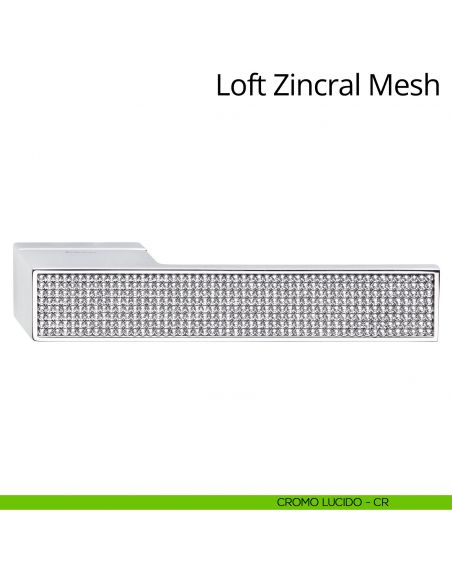 Maniglia con Swarovski per porta interna Loft Zincral Mesh Linea Calì cromo lucido
