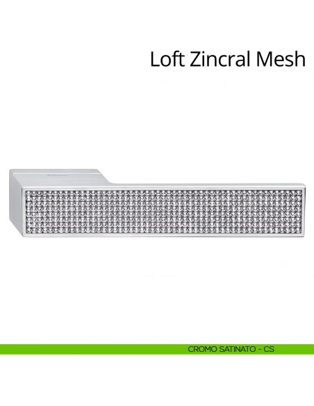 Maniglia con Swarovski per porta interna Loft Zincral Mesh Linea Calì cromo satinato