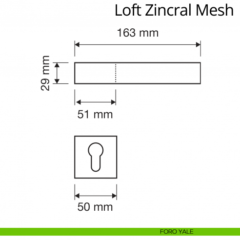 Maniglia con Swarovski per porta interna Loft Zincral Mesh Linea Calì foro yale