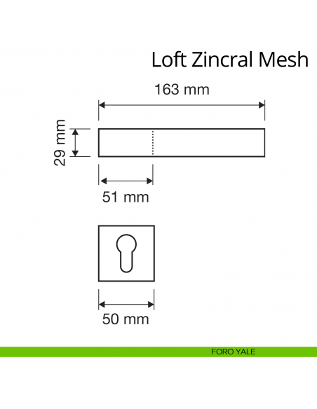 Maniglia con Swarovski per porta interna Loft Zincral Mesh Linea Calì foro yale
