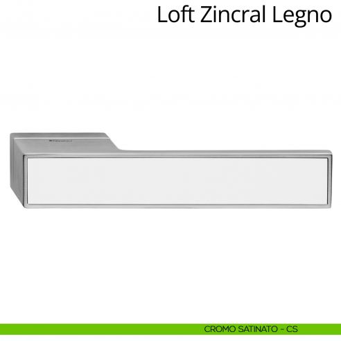 Maniglia per porta interna Loft Zincral Legno laminato bianco Linea Calì cromo satinato