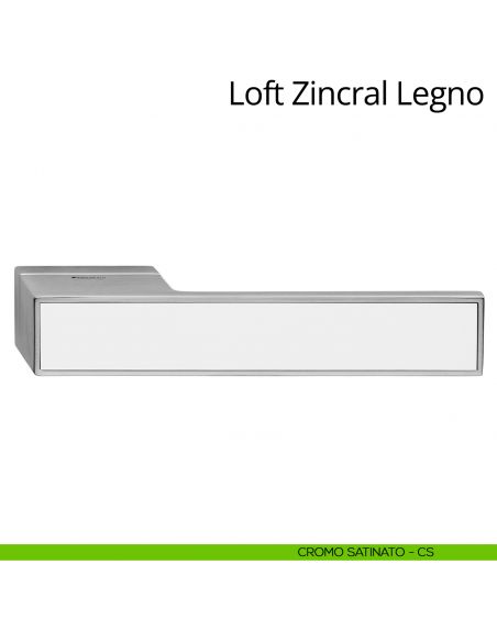 Maniglia per porta interna Loft Zincral Legno laminato bianco Linea Calì cromo satinato