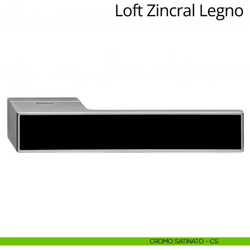 Maniglia per porta interna Loft Zincral Legno laminato nero Linea Calì cromo satinato