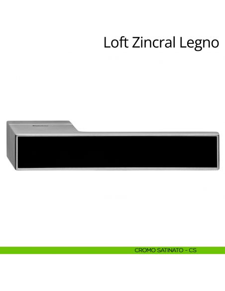 Maniglia per porta interna Loft Zincral Legno laminato nero Linea Calì cromo satinato