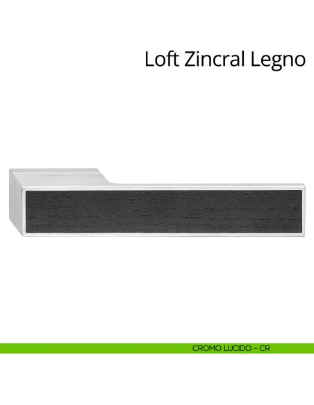 Maniglia per porta interna Loft Zincral Legno wengé Linea Calì cromo lucido